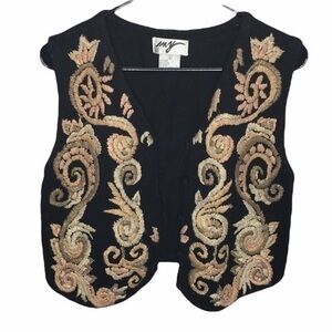 VINTAGE AMY black embroidered sweater vest